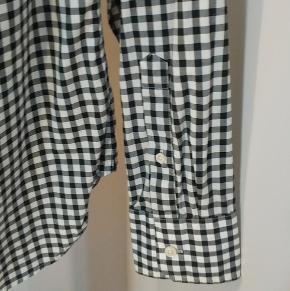 Club Monaco Slim White Black Button Down Checker Boyfriend Fit Shirt Size S/P - Picture 8 of 11